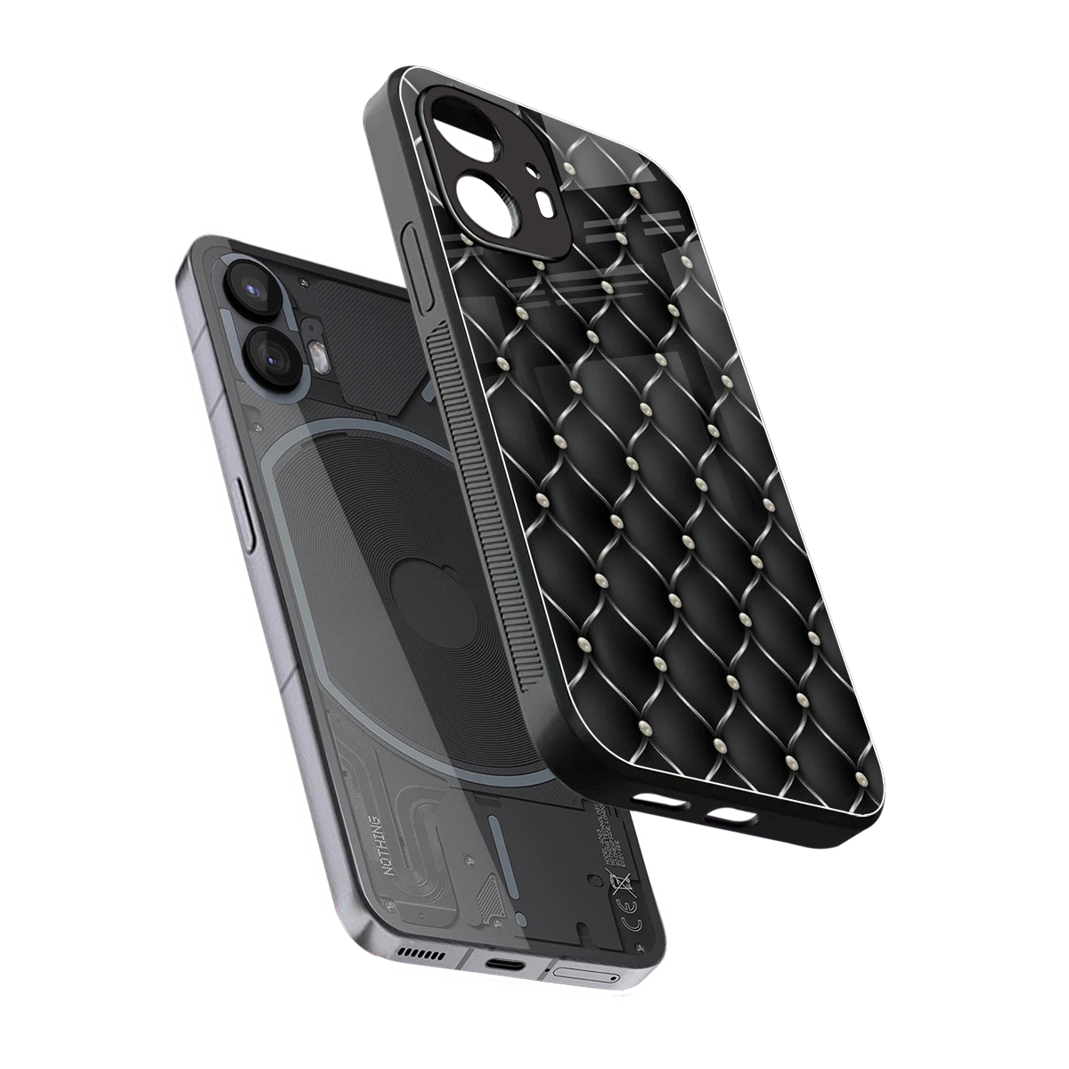 Urban Grid sleek nothing phone 2 cover with tempered glass back and TPU edges