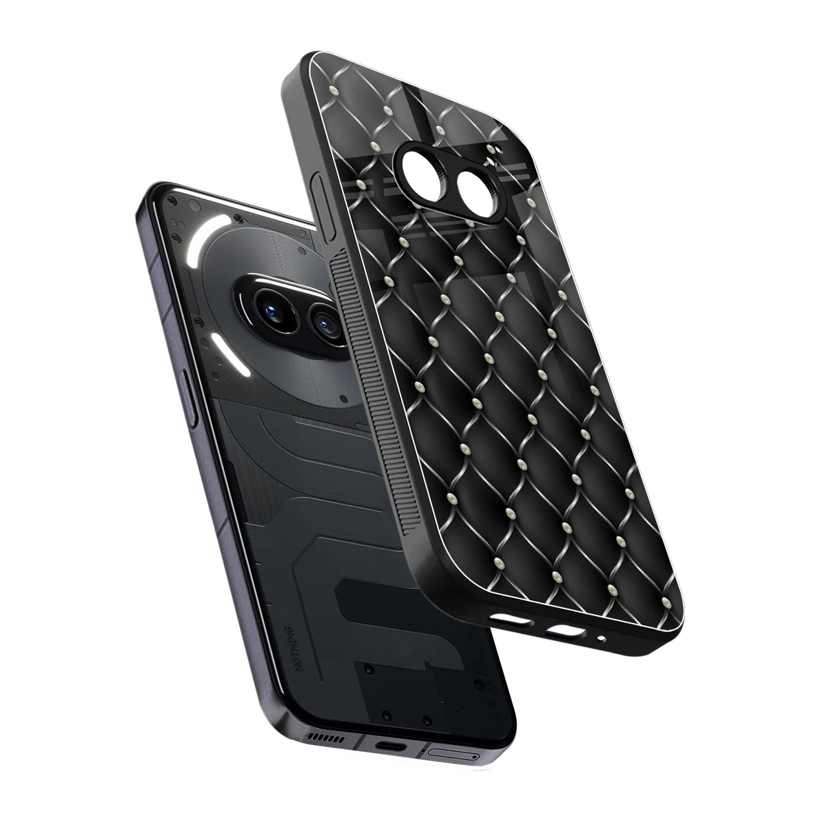 Urban Grid sleek nothing phone 2a cover with tempered glass back and TPU edges