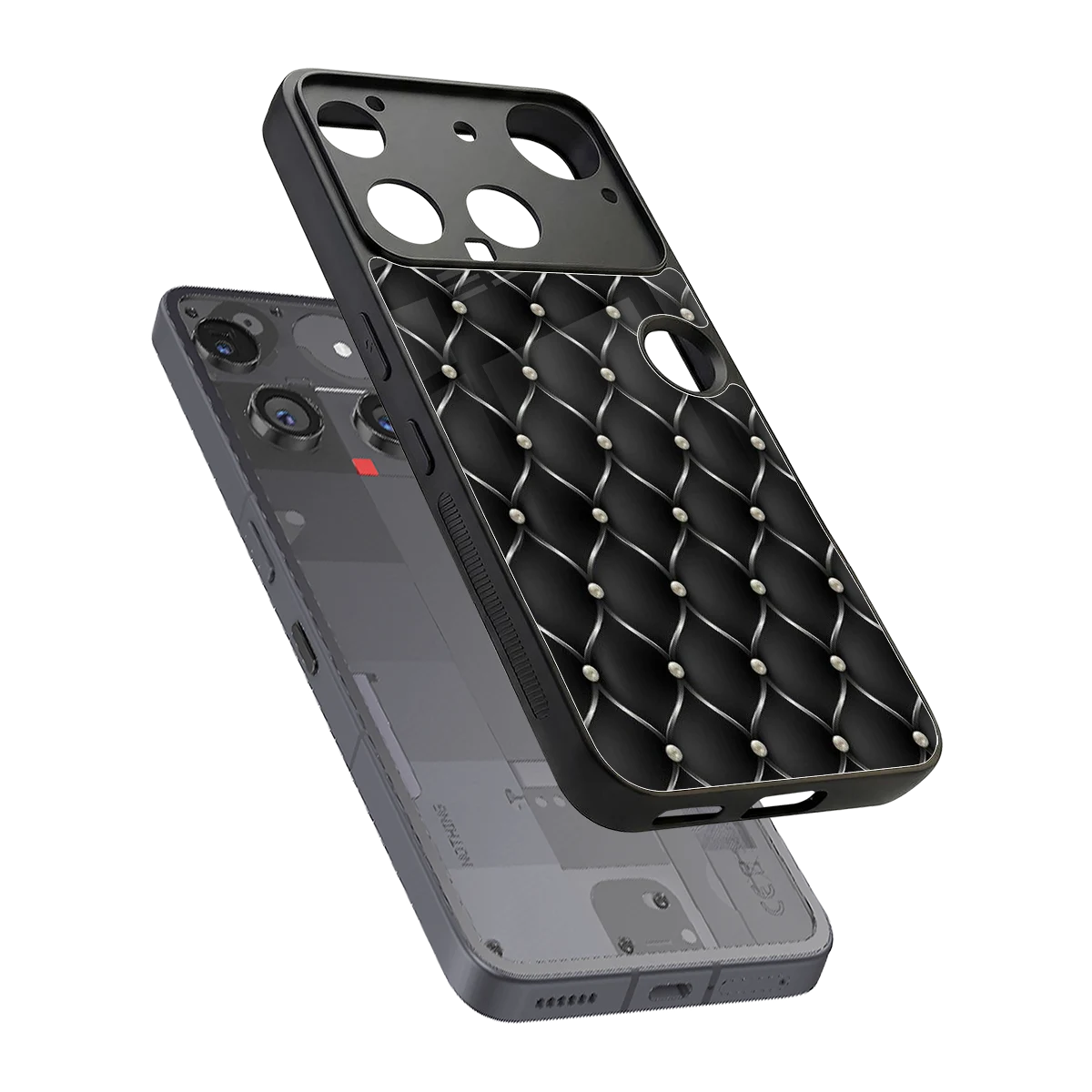 Urban Grid sleek nothing phone 3 cover with tempered glass back and TPU edges