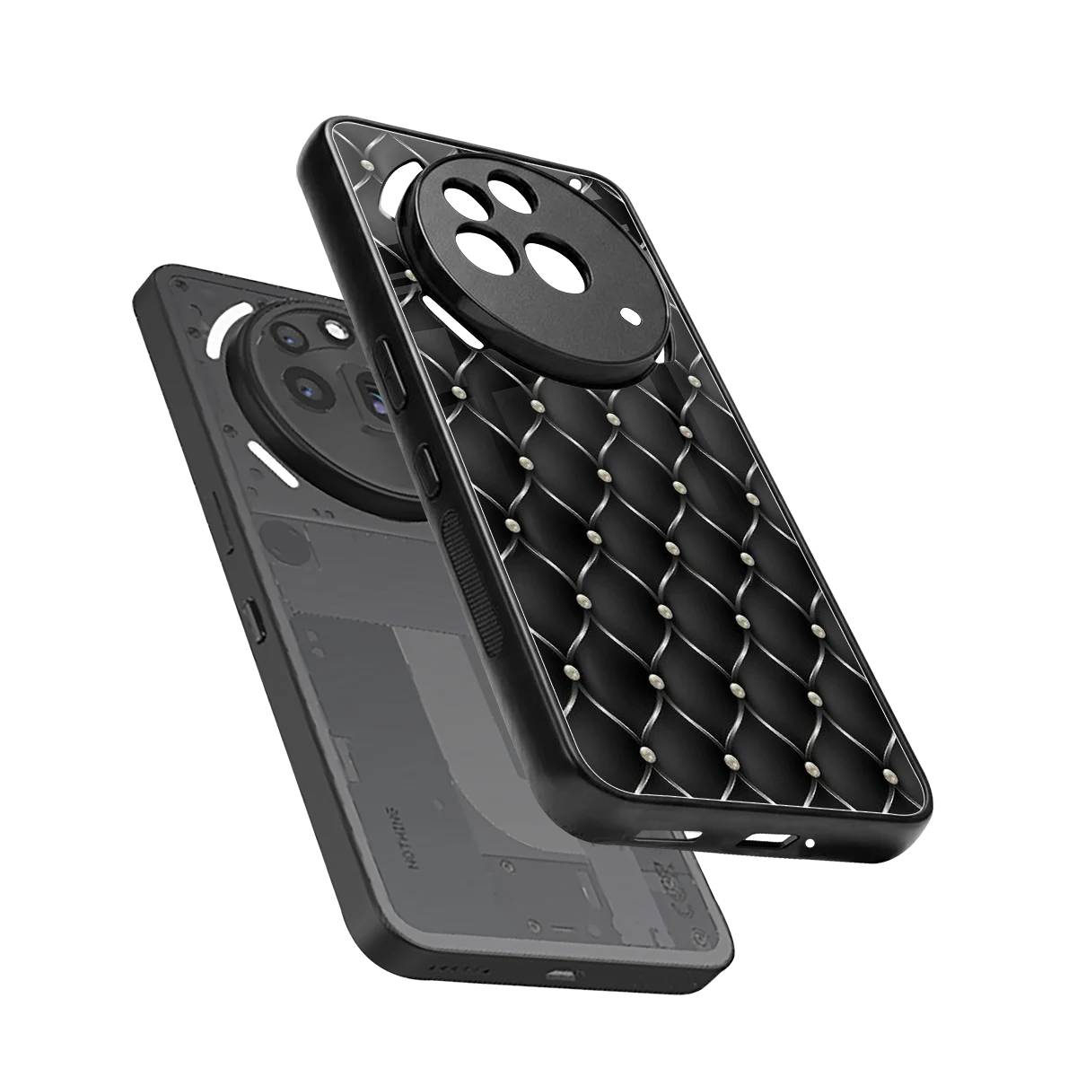 Urban Grid sleek nothing phone 3a pro cover with tempered glass back and TPU edges