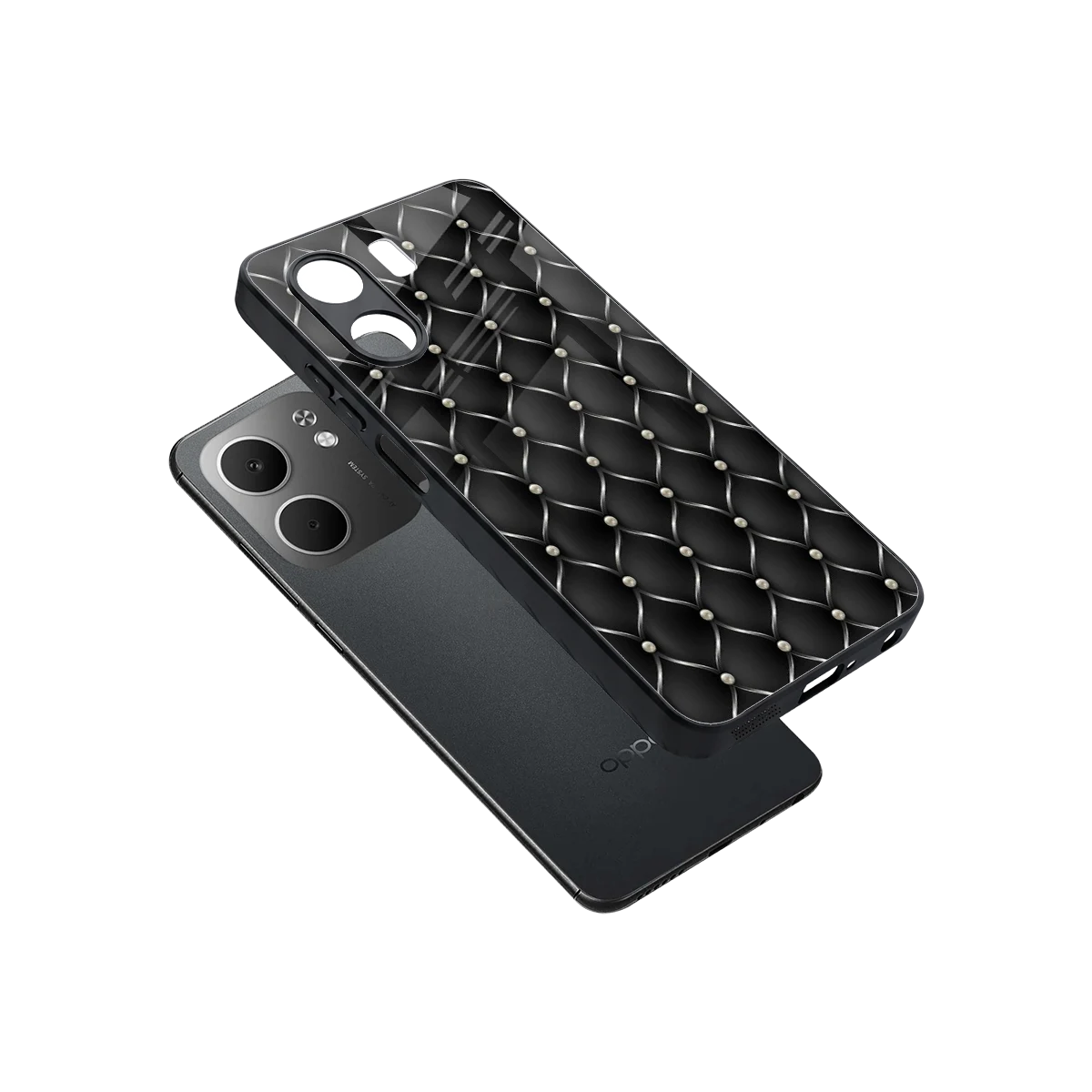 Urban Grid sleek oppo a5x 5g cover with tempered glass back and TPU edges