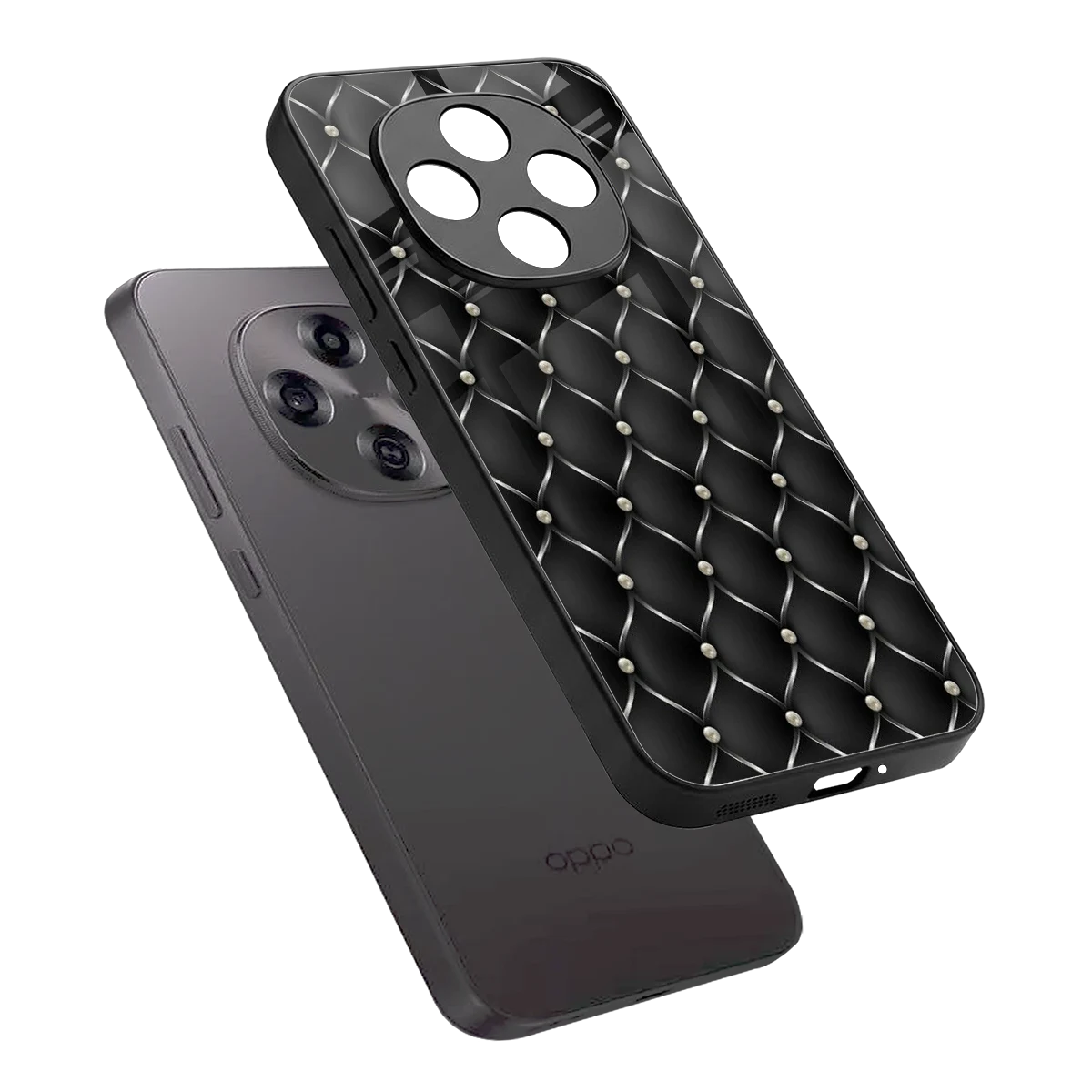 Urban Grid sleek oppo f31 pro 5g cover with tempered glass back and TPU edges