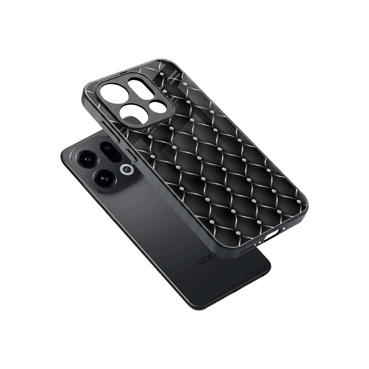 Urban Grid sleek oppo find x9 cover with tempered glass back and TPU edges