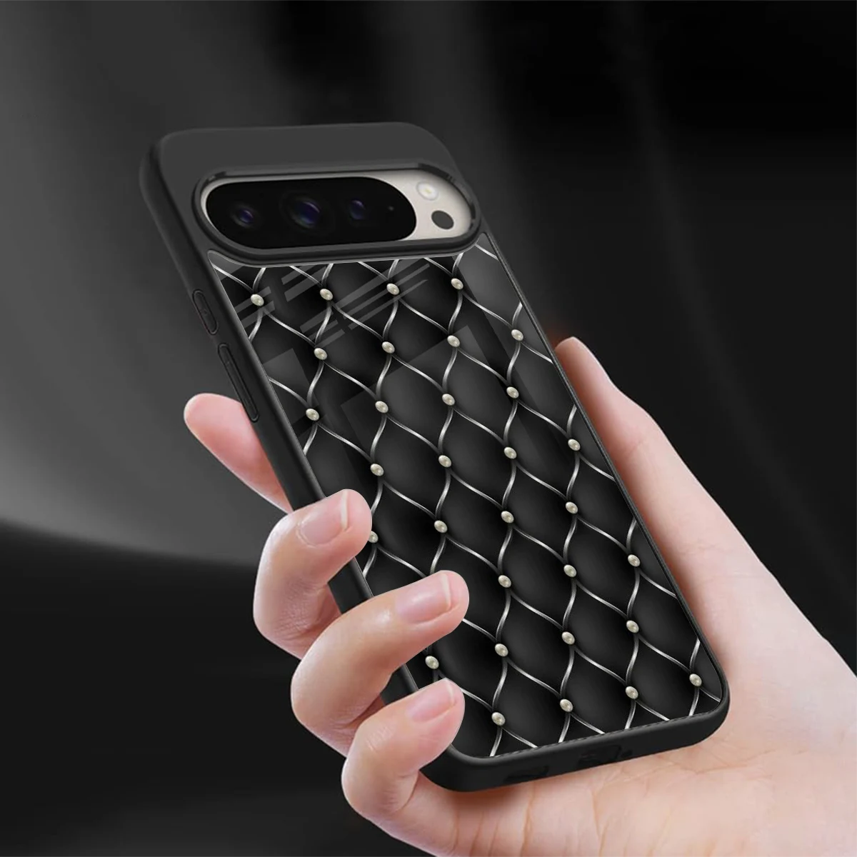 Urban Grid sleek google pixel 9 pro xl cover with tempered glass back and TPU edges