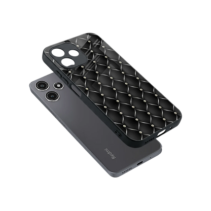 Urban Grid sleek redmi 12 5g cover with tempered glass back and TPU edges