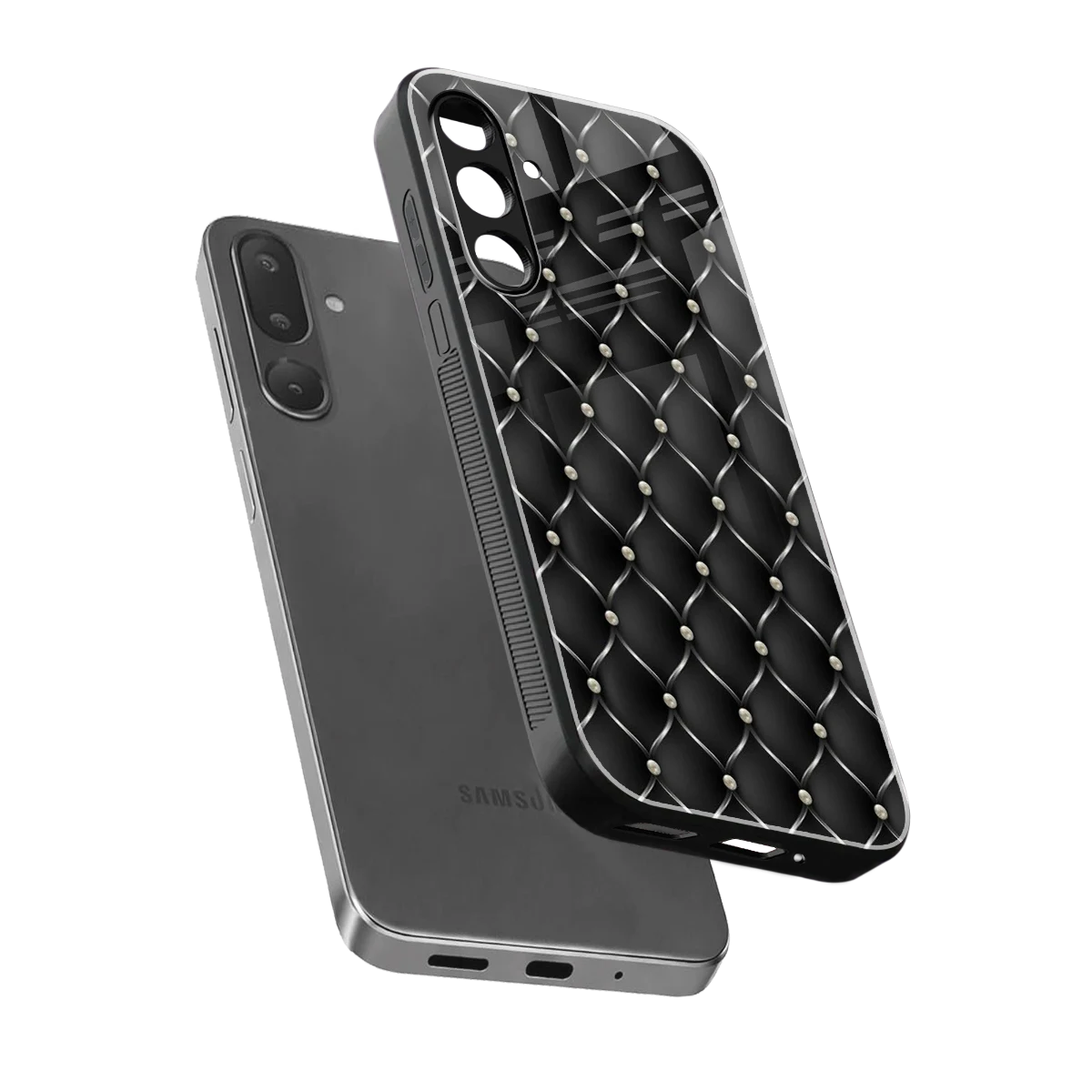 Urban Grid sleek samsung galaxy m36 5g cover with tempered glass back and TPU edges