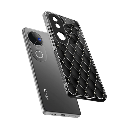 Urban Grid sleek vivo v50 cover with tempered glass back and TPU edges