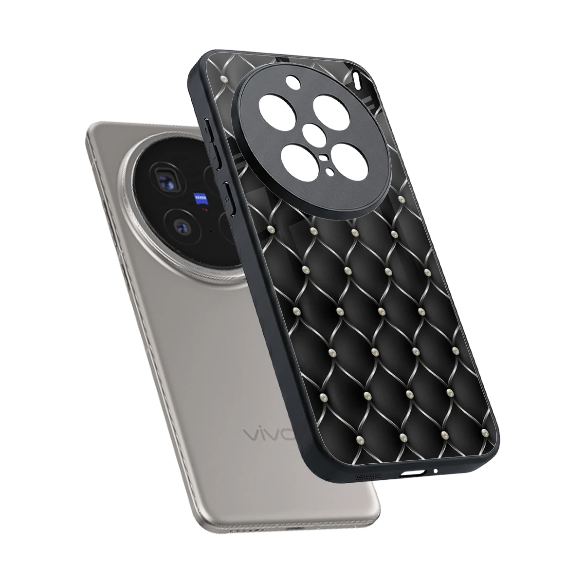 Urban Grid sleek vivo x200 pro cover with tempered glass back and TPU edges