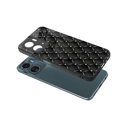 Urban Grid sleek vivo y16 cover with tempered glass back and TPU edges