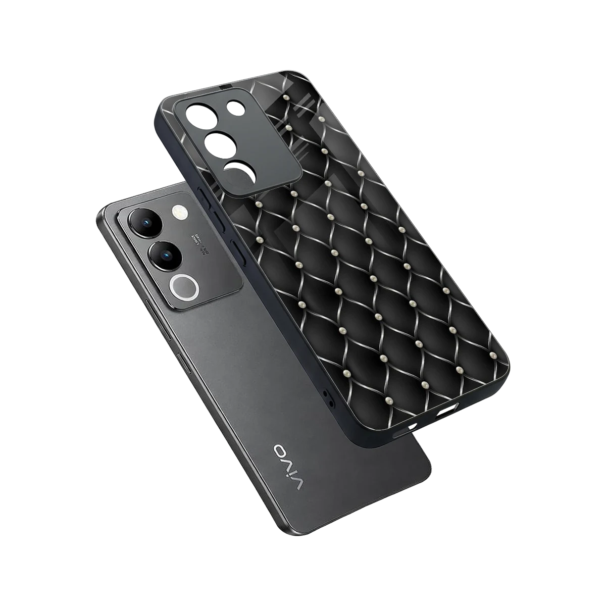 Urban Grid sleek vivo y200 5g cover with tempered glass back and TPU edges