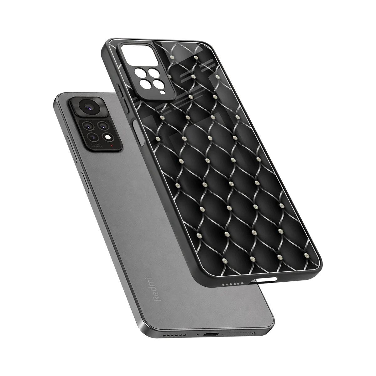 Urban Grid sleek redmi note 11 pro cover with tempered glass back and TPU edges