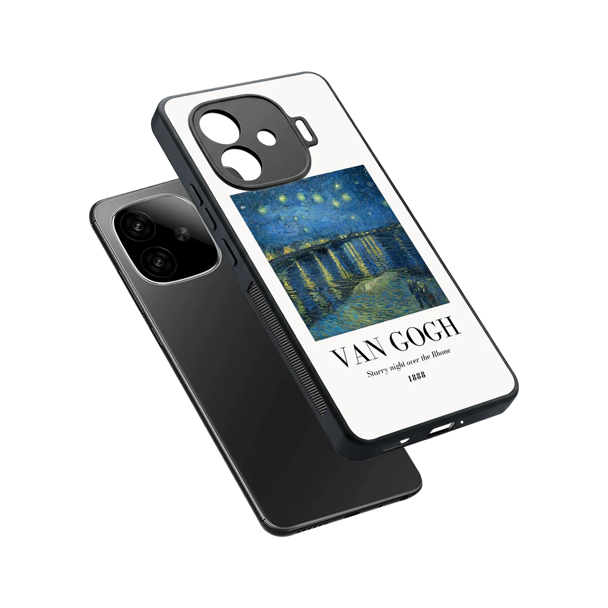 Van Gogh 1888 sleek iqoo neo 10r 5g cover with tempered glass back and TPU edges