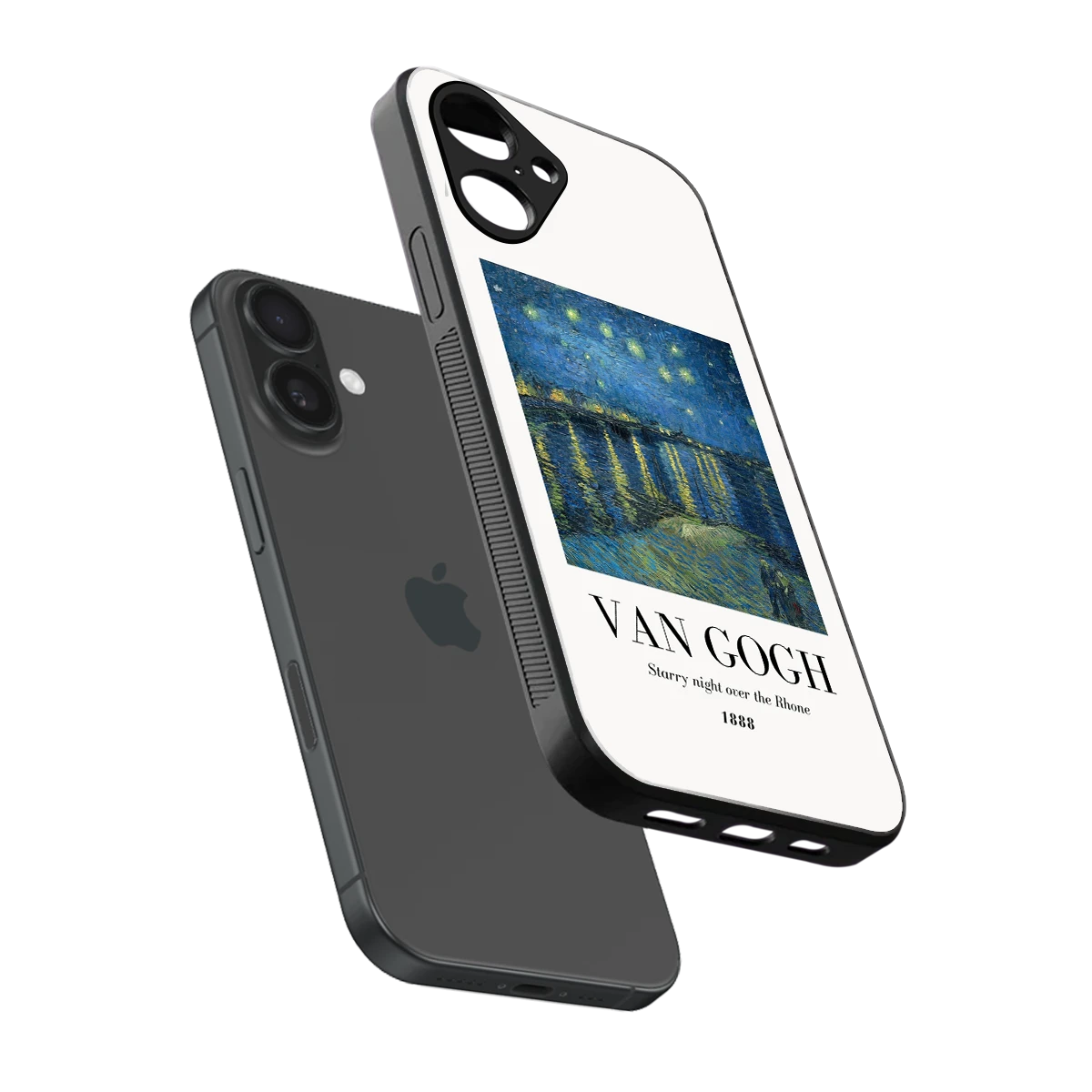 Van Gogh 1888 sleek iPhone 16 cover with tempered glass back and TPU edges