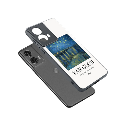 Van Gogh 1888 sleek motorola edge 50 fusion cover with tempered glass back and TPU edges