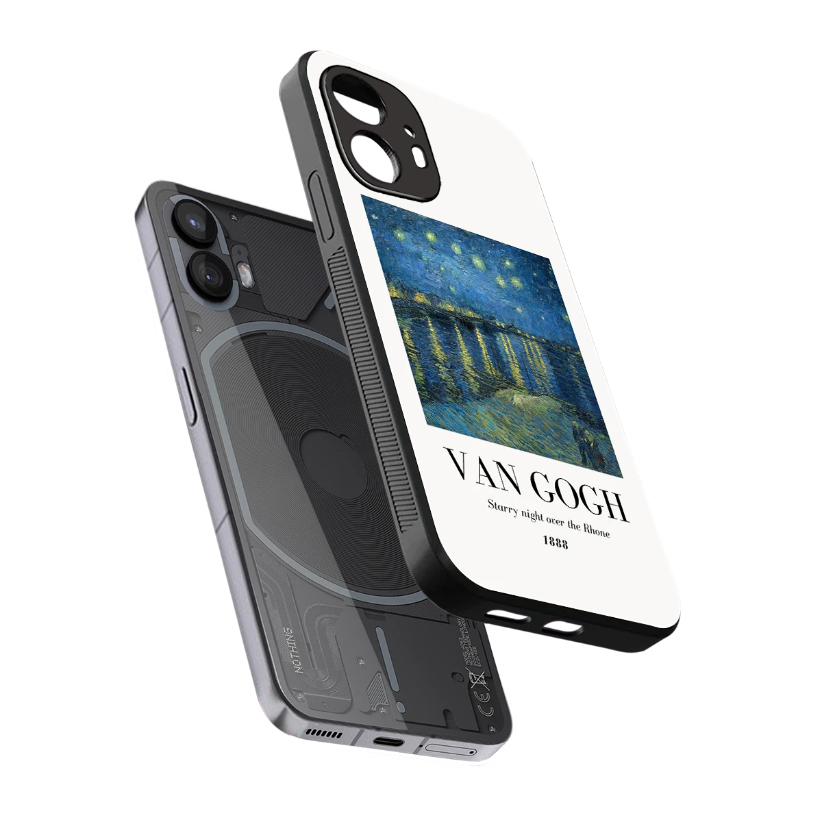 Van Gogh 1888 sleek nothing phone 2 cover with tempered glass back and TPU edges