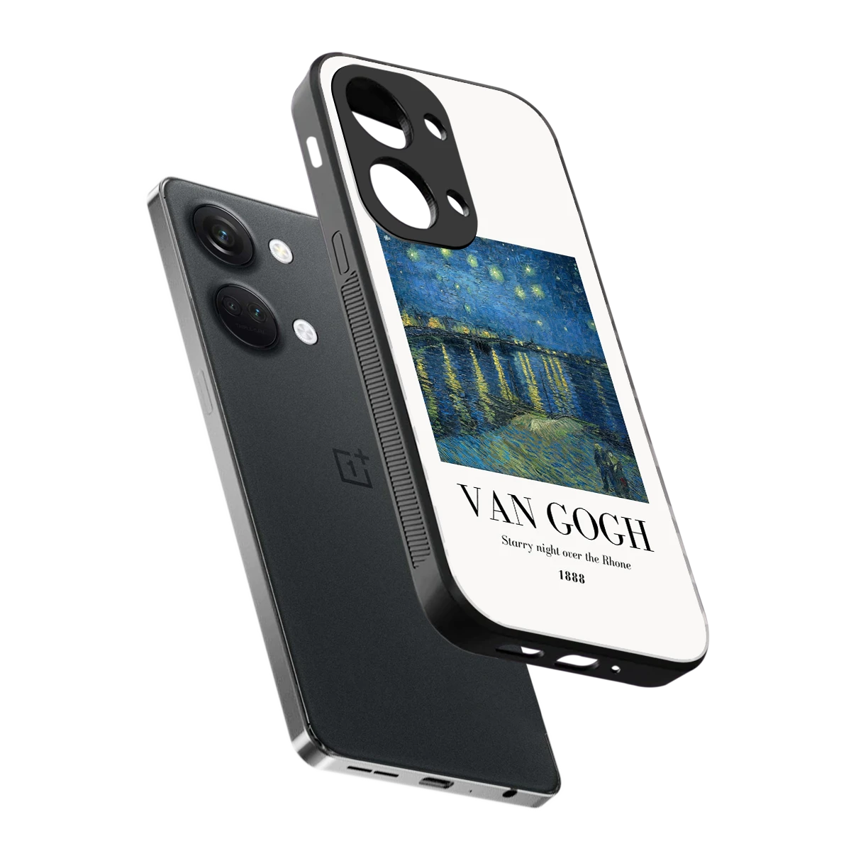 Van Gogh 1888 sleek oneplus nord 3 cover with tempered glass back and TPU edges