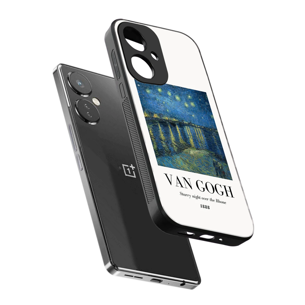 Van Gogh 1888 sleek oneplus nord ce 3 cover with tempered glass back and TPU edges
