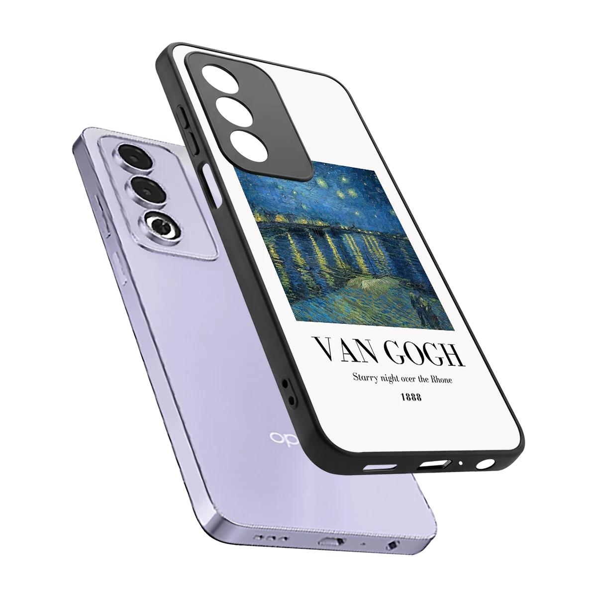 Van Gogh 1888 sleek oppo a3 pro cover with tempered glass back and TPU edges