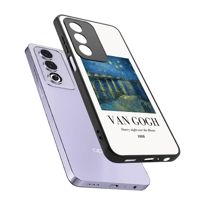 Van Gogh 1888 sleek oppo a3 pro cover with tempered glass back and TPU edges