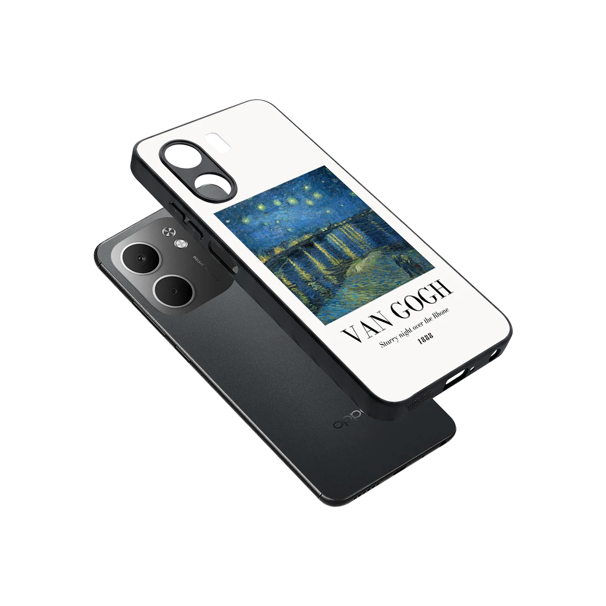 Van Gogh 1888 sleek oppo a5x 5g cover with tempered glass back and TPU edges
