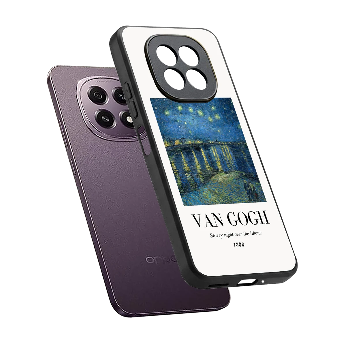 Van Gogh 1888 sleek oppo f29 5g cover with tempered glass back and TPU edges