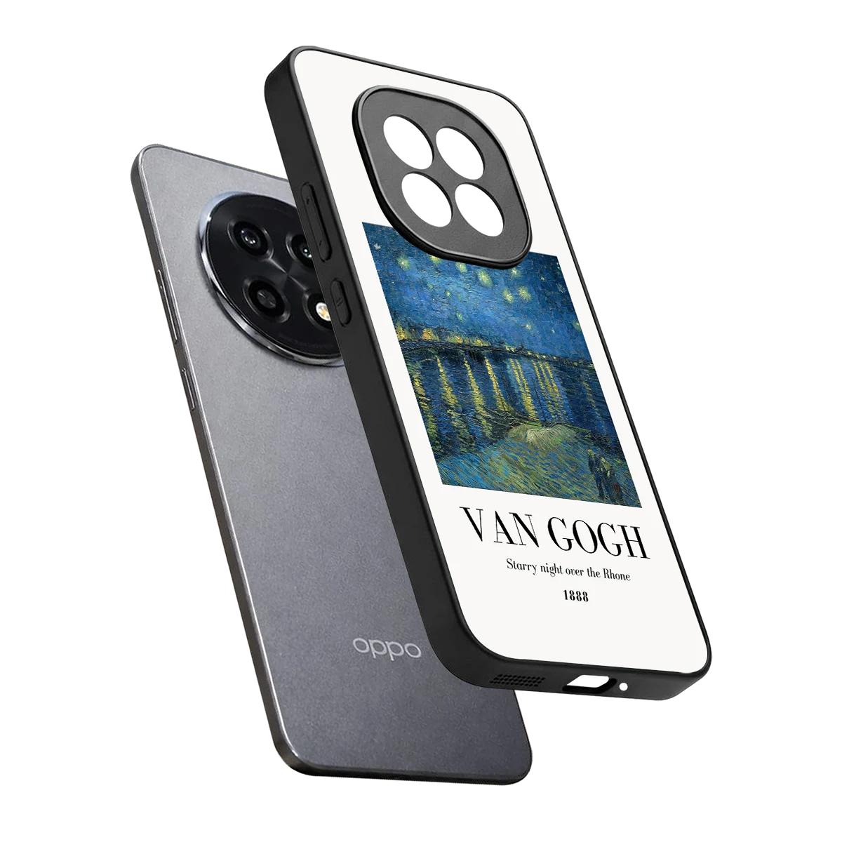Van Gogh 1888 sleek oppo f29 pro 5g cover with tempered glass back and TPU edges