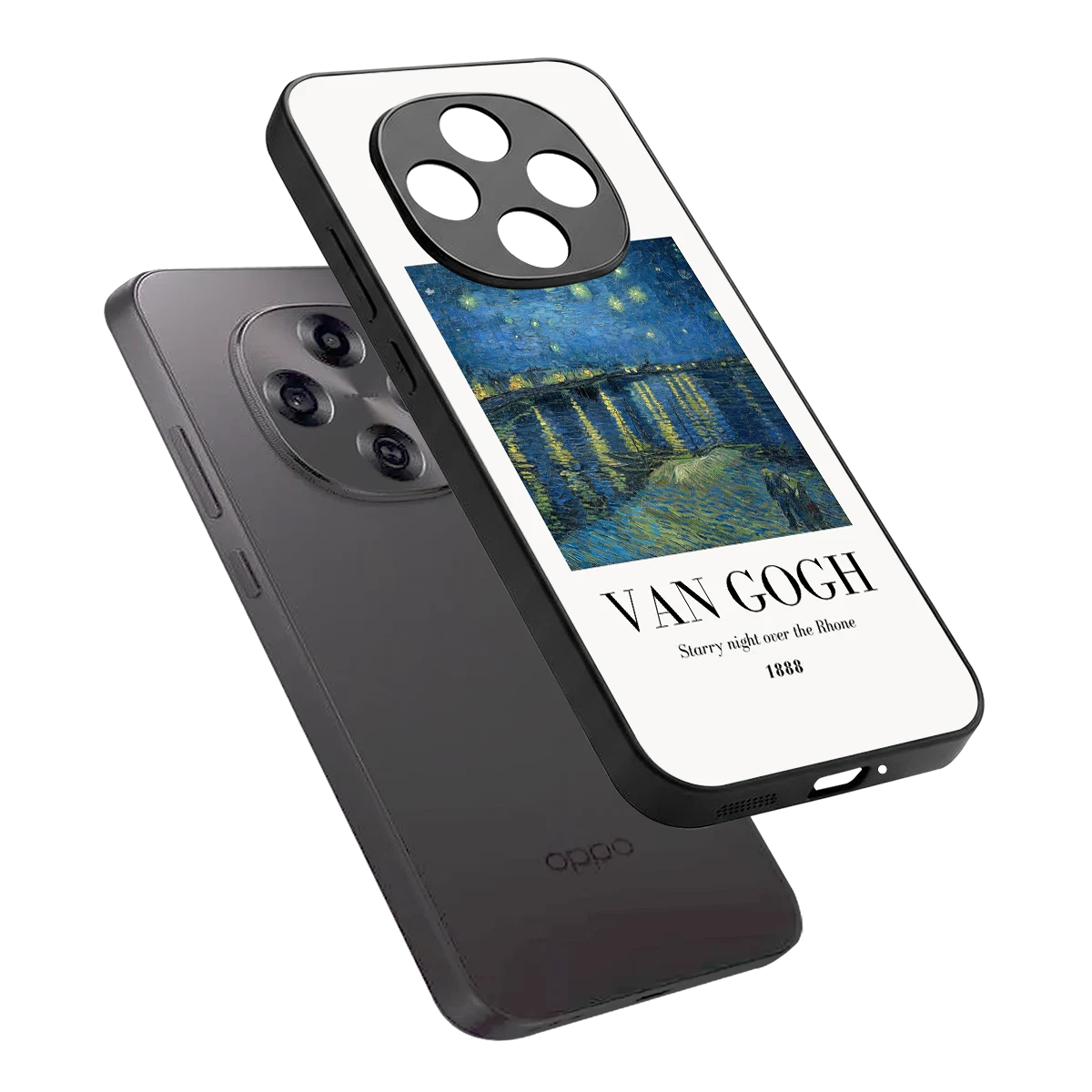 Van Gogh 1888 sleek oppo f31 pro 5g cover with tempered glass back and TPU edges