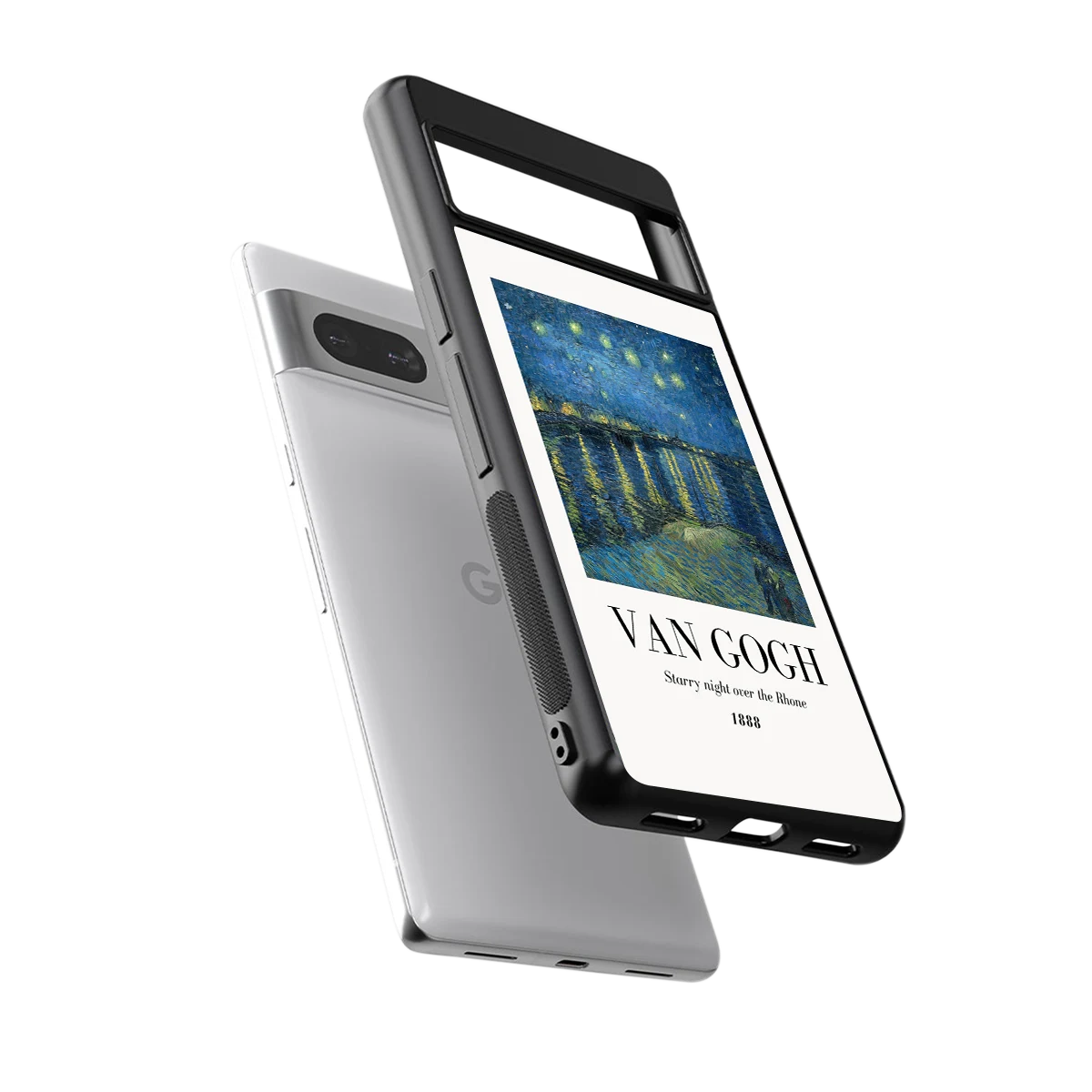 Van Gogh 1888 sleek google pixel 7a cover with tempered glass back and TPU edges