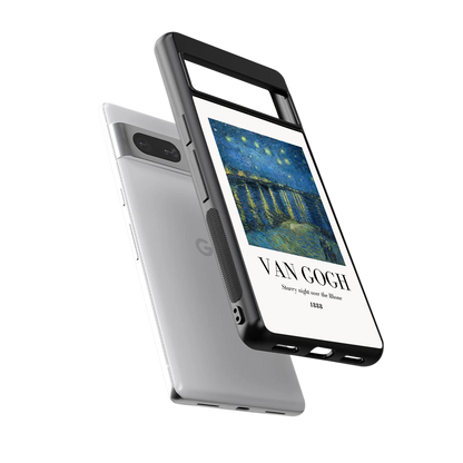 Van Gogh 1888 sleek google pixel 7a cover with tempered glass back and TPU edges