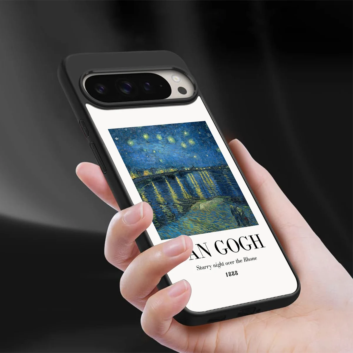 Van Gogh 1888 sleek google pixel 9 pro cover with tempered glass back and TPU edges