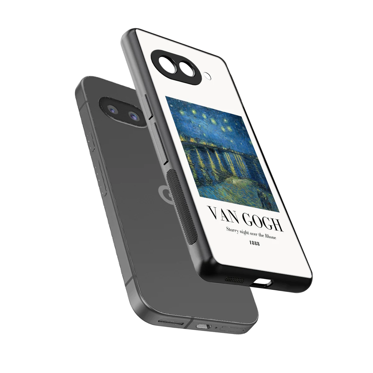 Van Gogh 1888 sleek google pixel 10a cover with tempered glass back and TPU edges