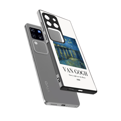 Van Gogh 1888 sleekvivo v30 pro cover with tempered glass back and TPU edges