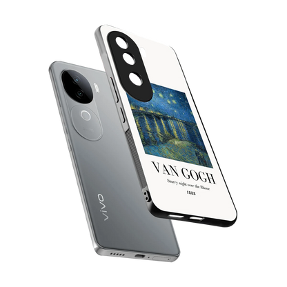 Van Gogh 1888 sleek vivo v40e cover with tempered glass back and TPU edges