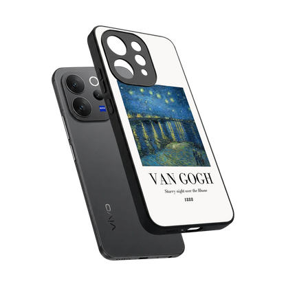 Van Gogh 1888 sleek vivo v70 elite cover with tempered glass back and TPU edges