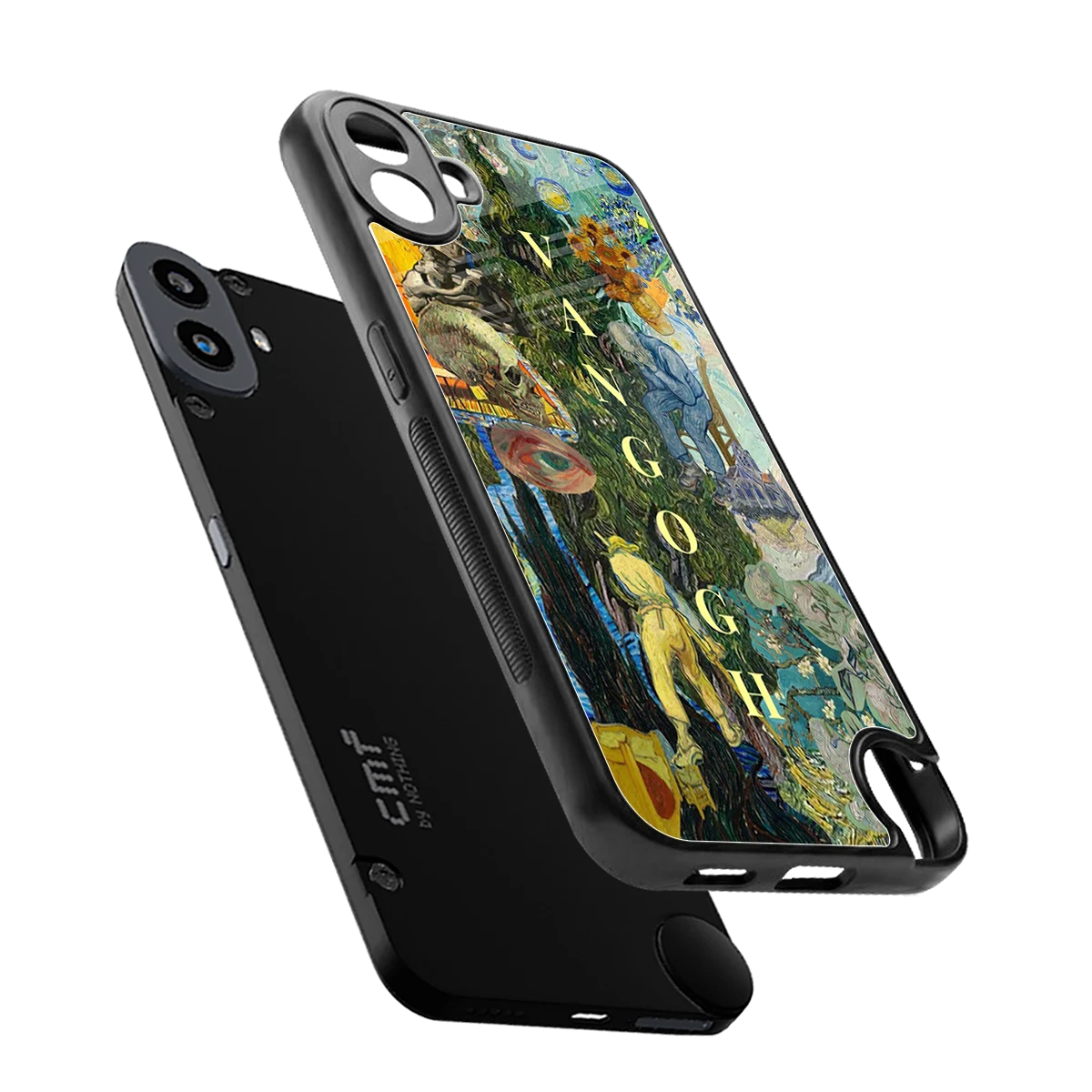 Van Gogh Collage sleek cmf nothing phone 1 cover with tempered glass back and TPU edges