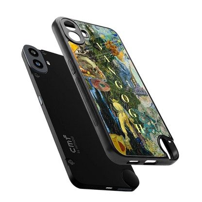 Van Gogh Collage sleek cmf nothing phone 1 cover with tempered glass back and TPU edges