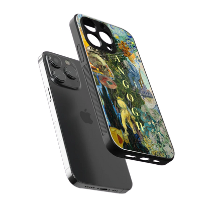 Van Gogh Collage sleek iphone 13 pro cover with tempered glass back and TPU edges