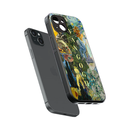 Van Gogh Collage sleek iphone 15 plus cover with tempered glass back and TPU edges