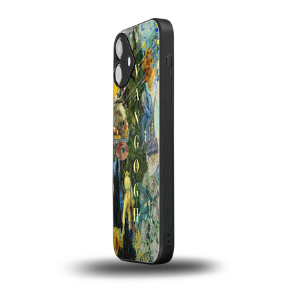 Van Gogh Collage iphone 16 plus mobile cover | shockproof glass phone case