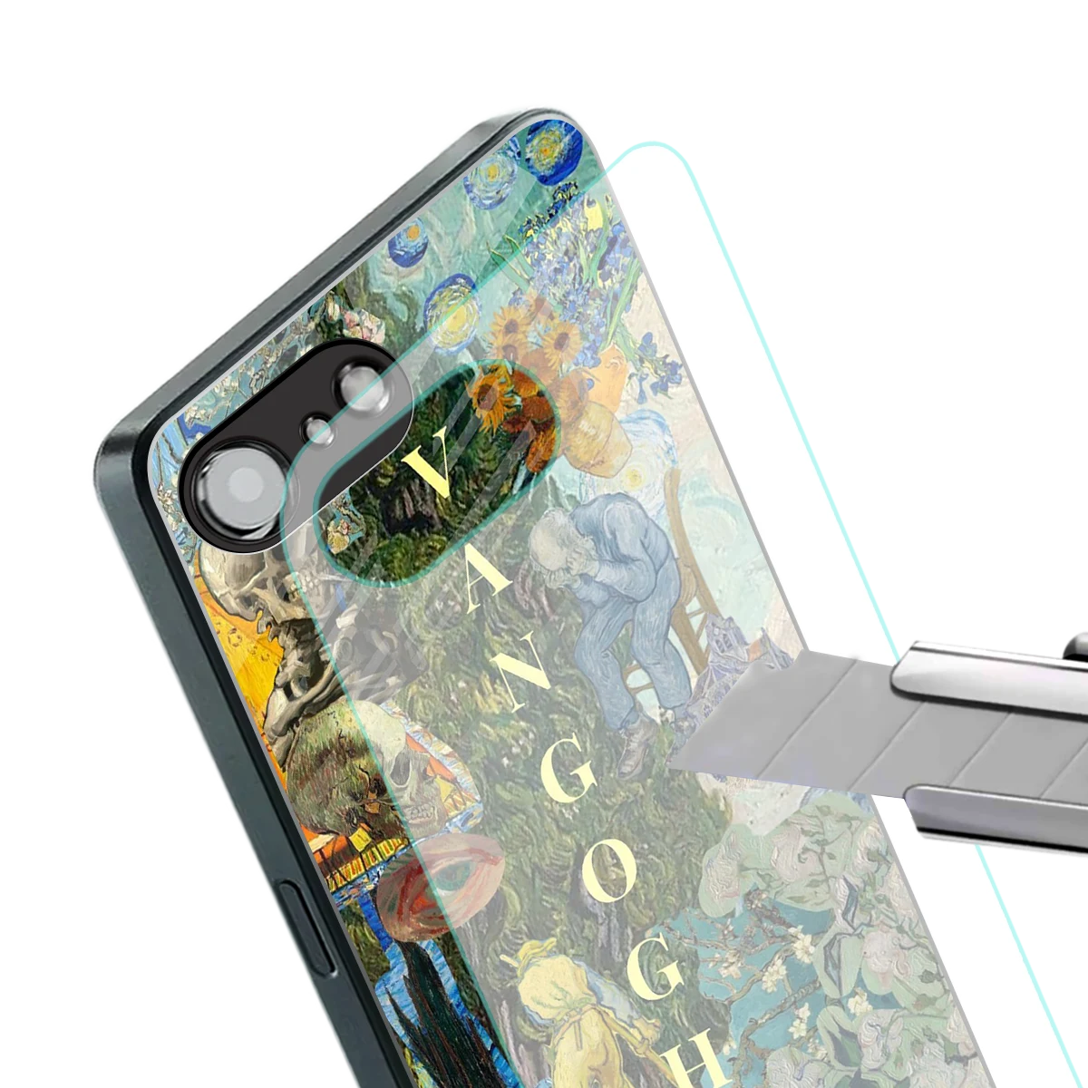 Van Gogh Collage stylish phone case for iphone 16e | glossy glass and slim fit