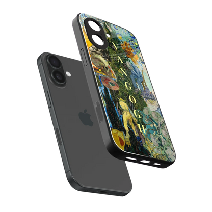 Van Gogh Collage sleek iphone 17 cover with tempered glass back and TPU edges