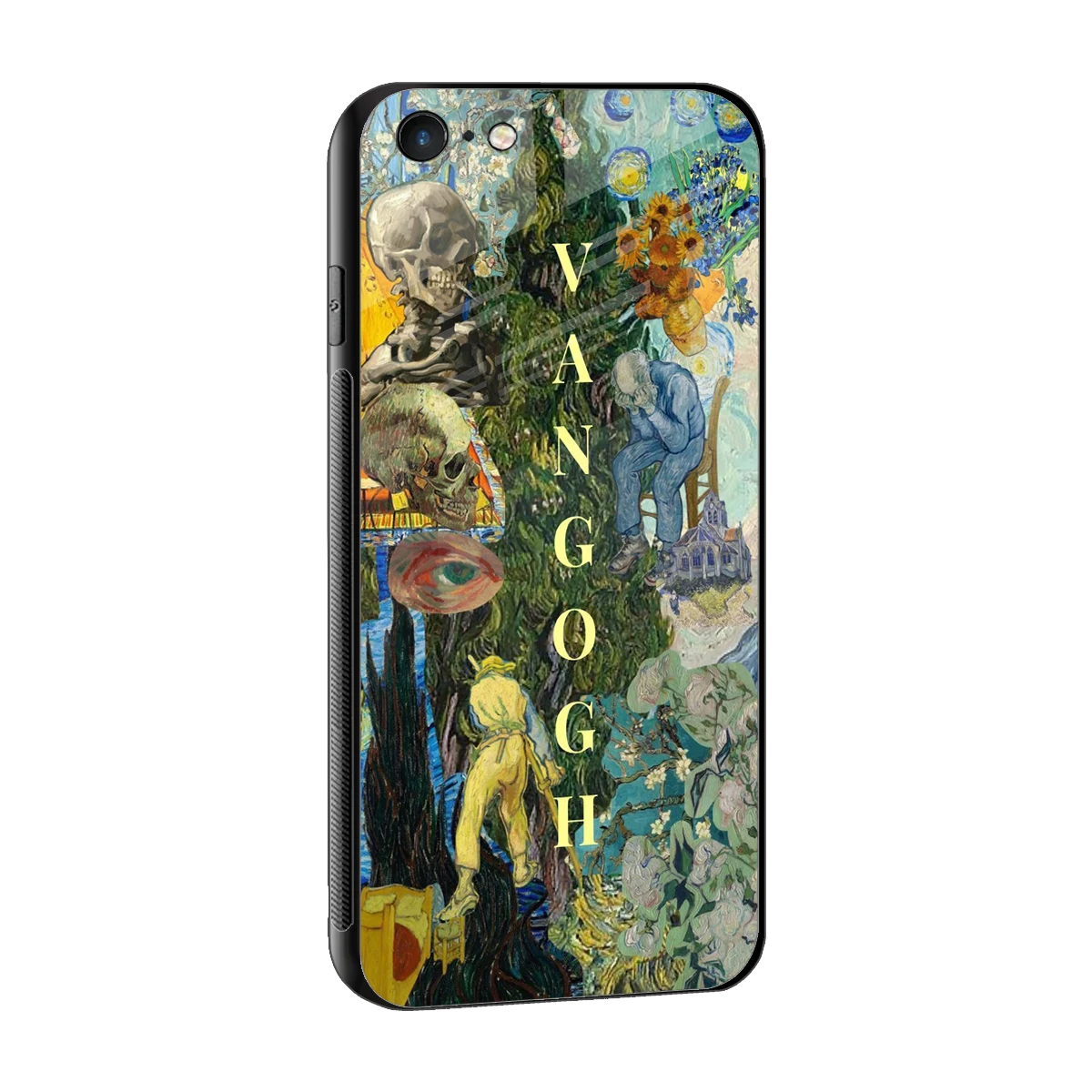 Van Gogh Collage sleek iphone 6s plus cover with tempered glass back and TPU edges