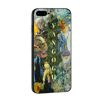 Van Gogh Collage sleek iphone 8 plus cover with tempered glass back and TPU edges