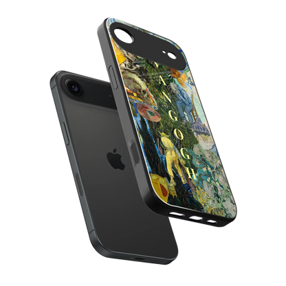 Van Gogh Collage sleek iphone air cover with tempered glass back and TPU edges