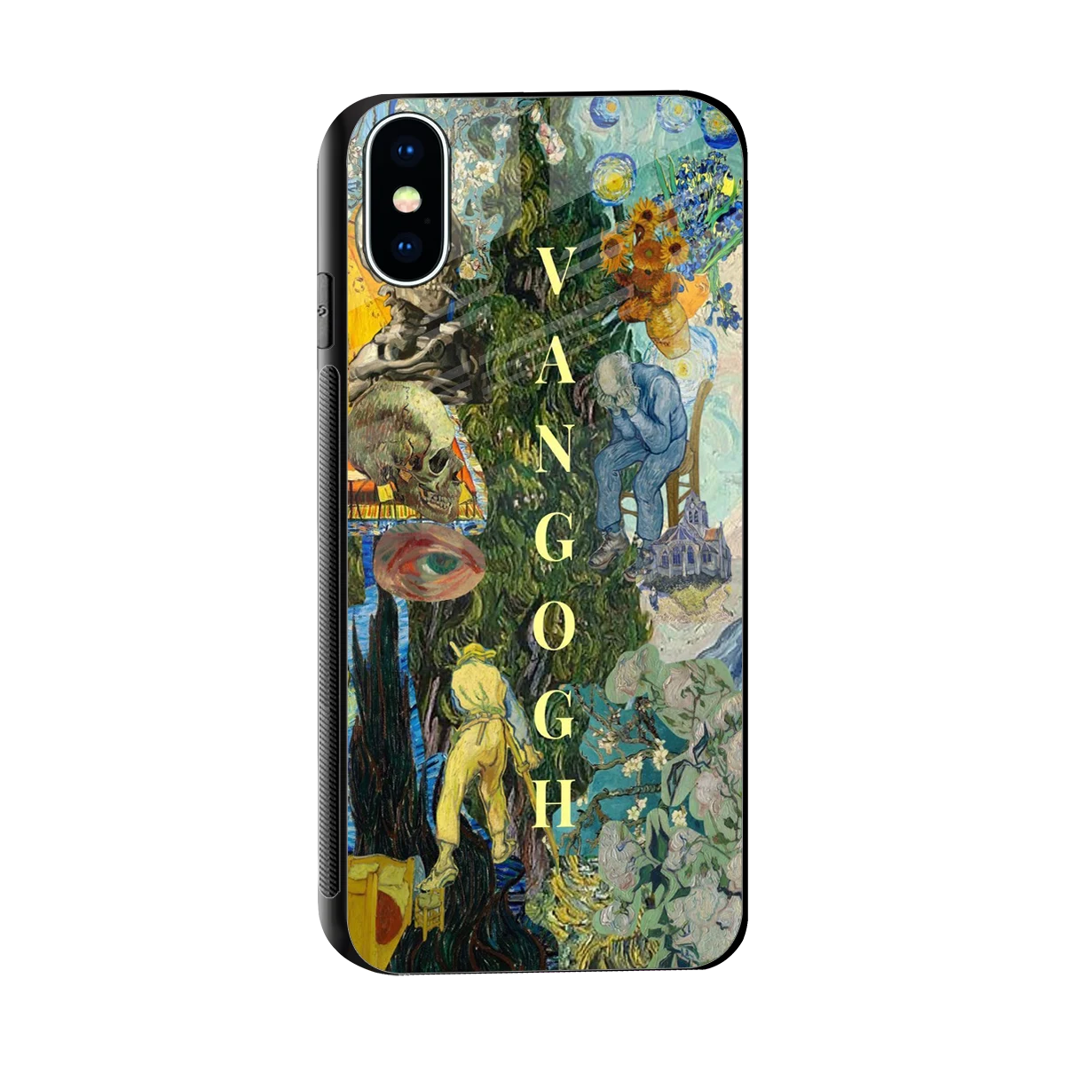Van Gogh Collage sleek iphone x cover with tempered glass back and TPU edges