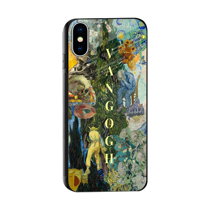 Van Gogh Collage sleek iphone x cover with tempered glass back and TPU edges