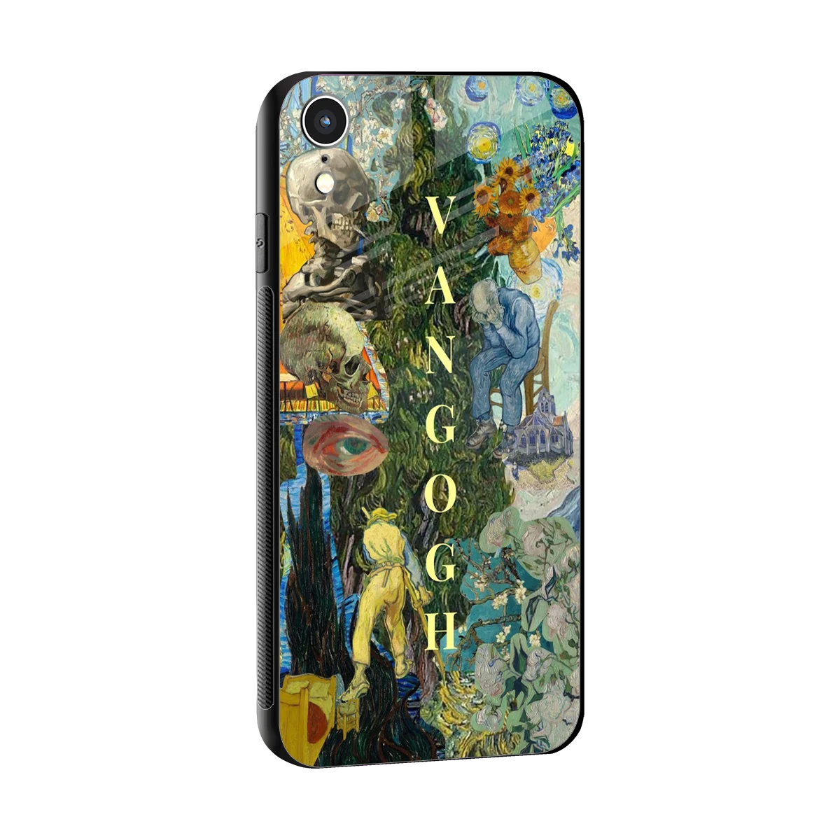 Van Gogh Collage sleek iphone xr cover with tempered glass back and TPU edges