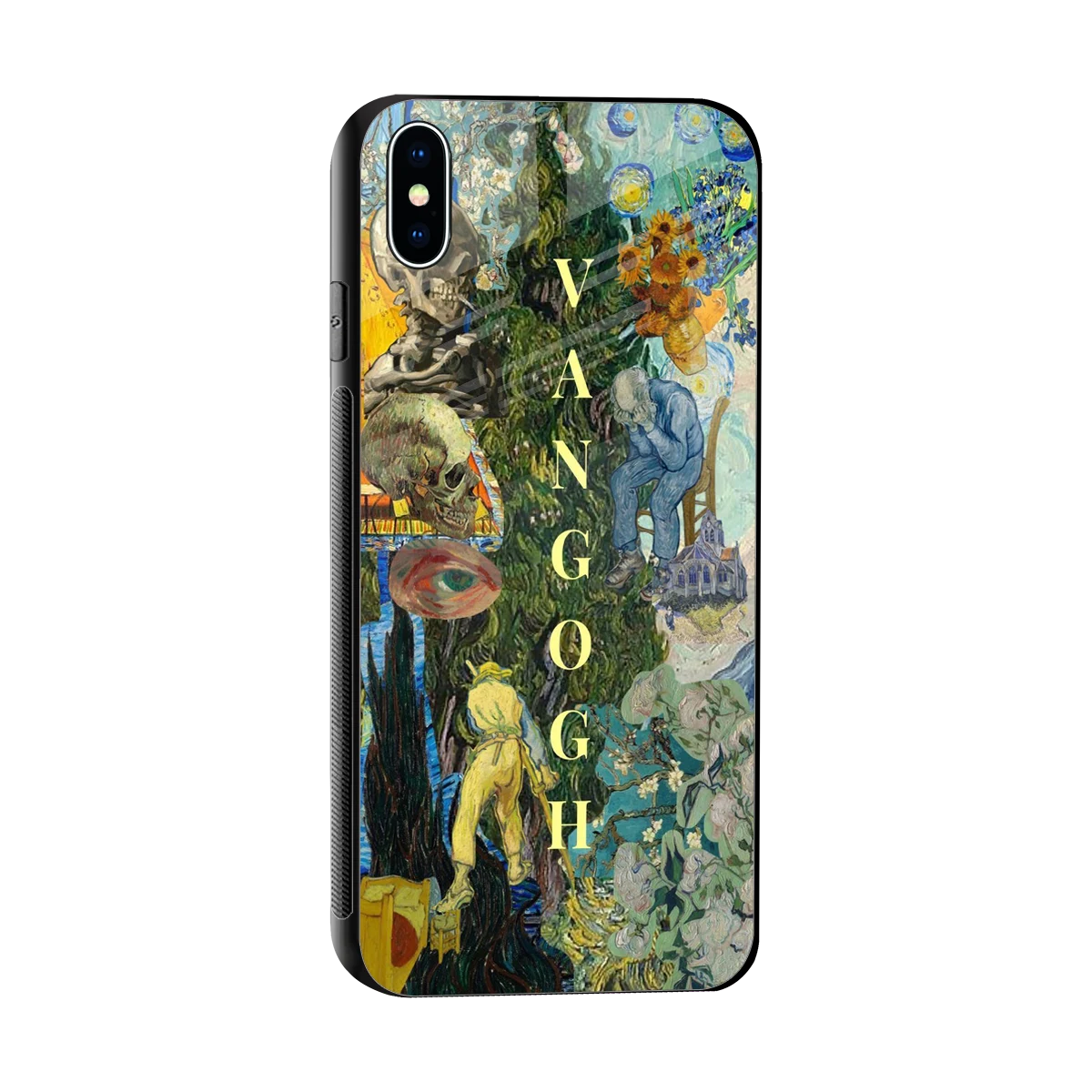 Van Gogh Collage sleek iphone xs max cover with tempered glass back and TPU edges