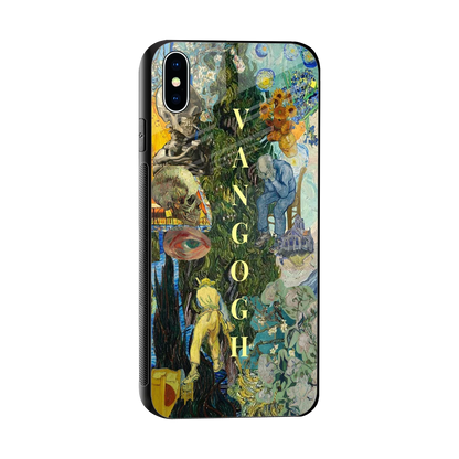 Van Gogh Collage sleek iphone xs max cover with tempered glass back and TPU edges