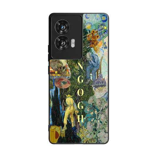 Van Gogh Collage back phone cover | glass case for motorola edge 50 fusion